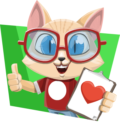 Mascotte avec un coeur